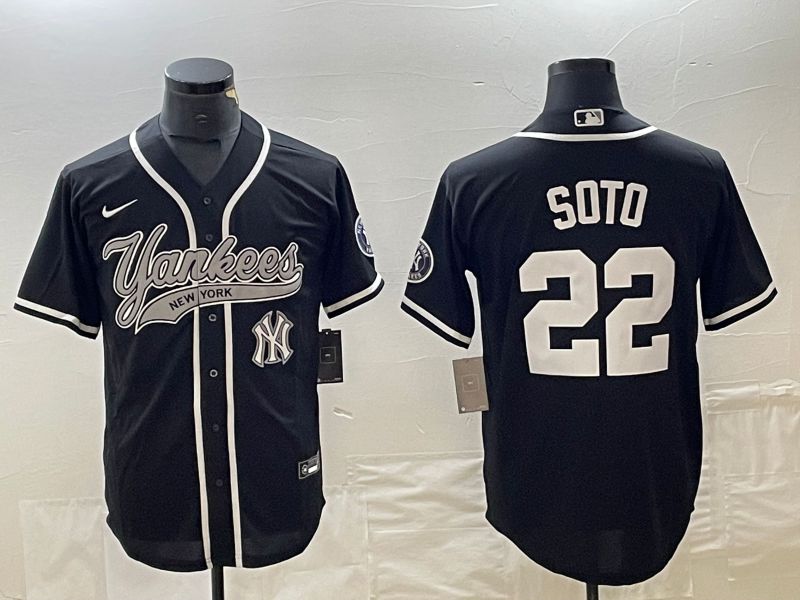 Men New York Yankees 22 Soto Blue Nike Game MLB Jersey style 5